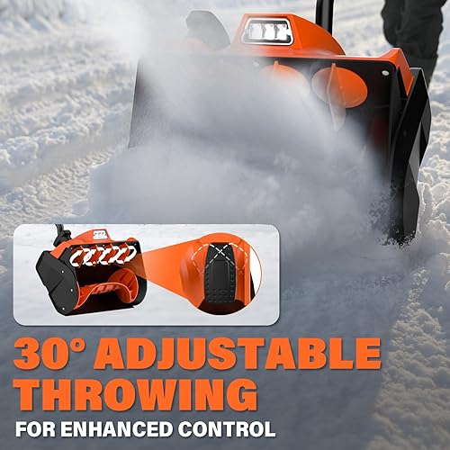 Miniatura 3 de MAXLANDER Pala de nieve inalámbrica de 20 V y 12 pulgadas, pala de nieve eléctrica con batería de 4.0 Ah y cargador