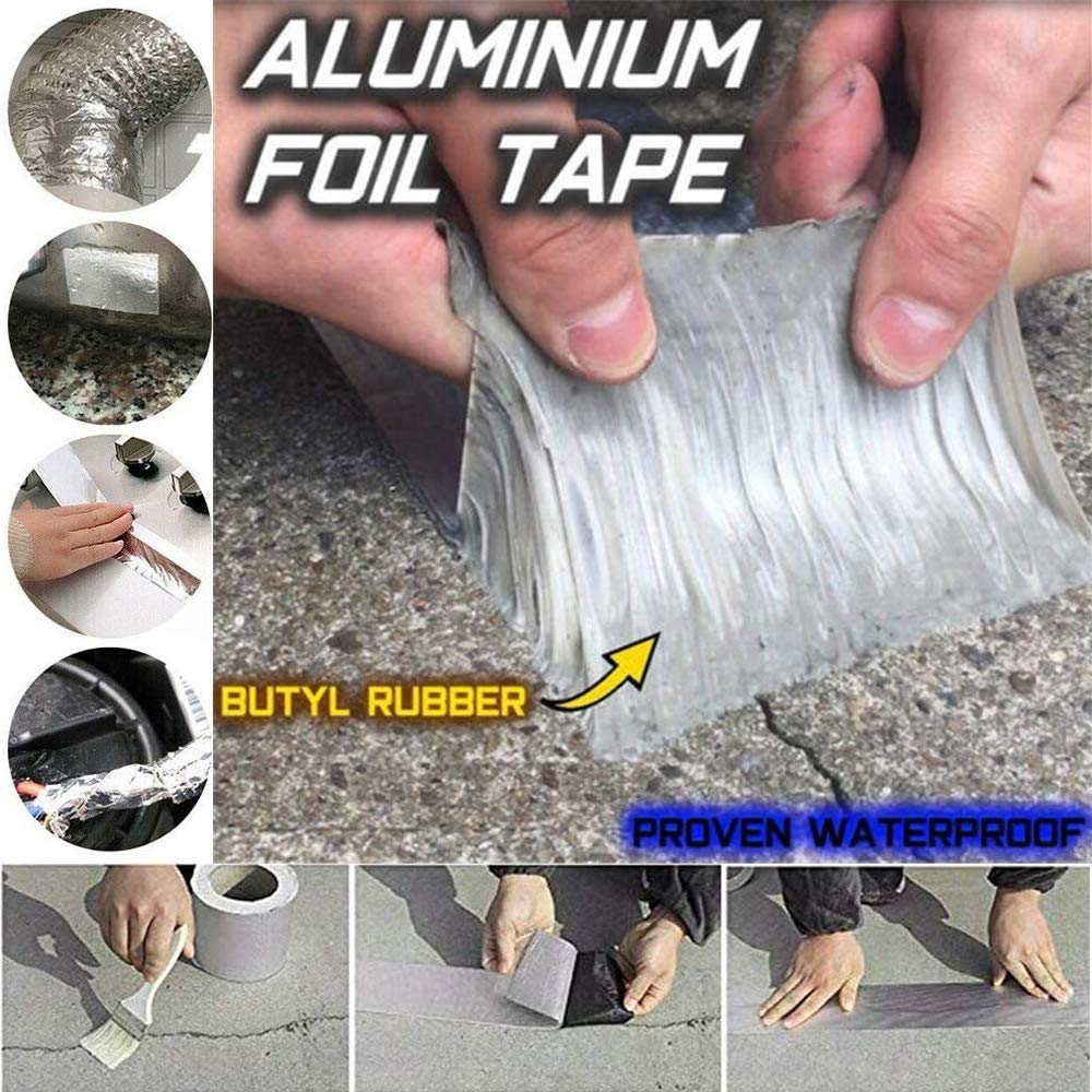 Ruban Adhésif Ruban De Réparation En Feuille D'aluminium Butyl Ruban En Caoutchouc Auto-adhésif étanche En Feuille D'aluminium En Caoutchouc Butyle Bande De Toit Tuyau Marine Entretien