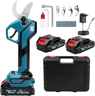 Professional cordless pruning shears, cutting diameter max. 30 mm, electric pruning shears with 2 x 1500 mAh batteries for fresh branches and twigs