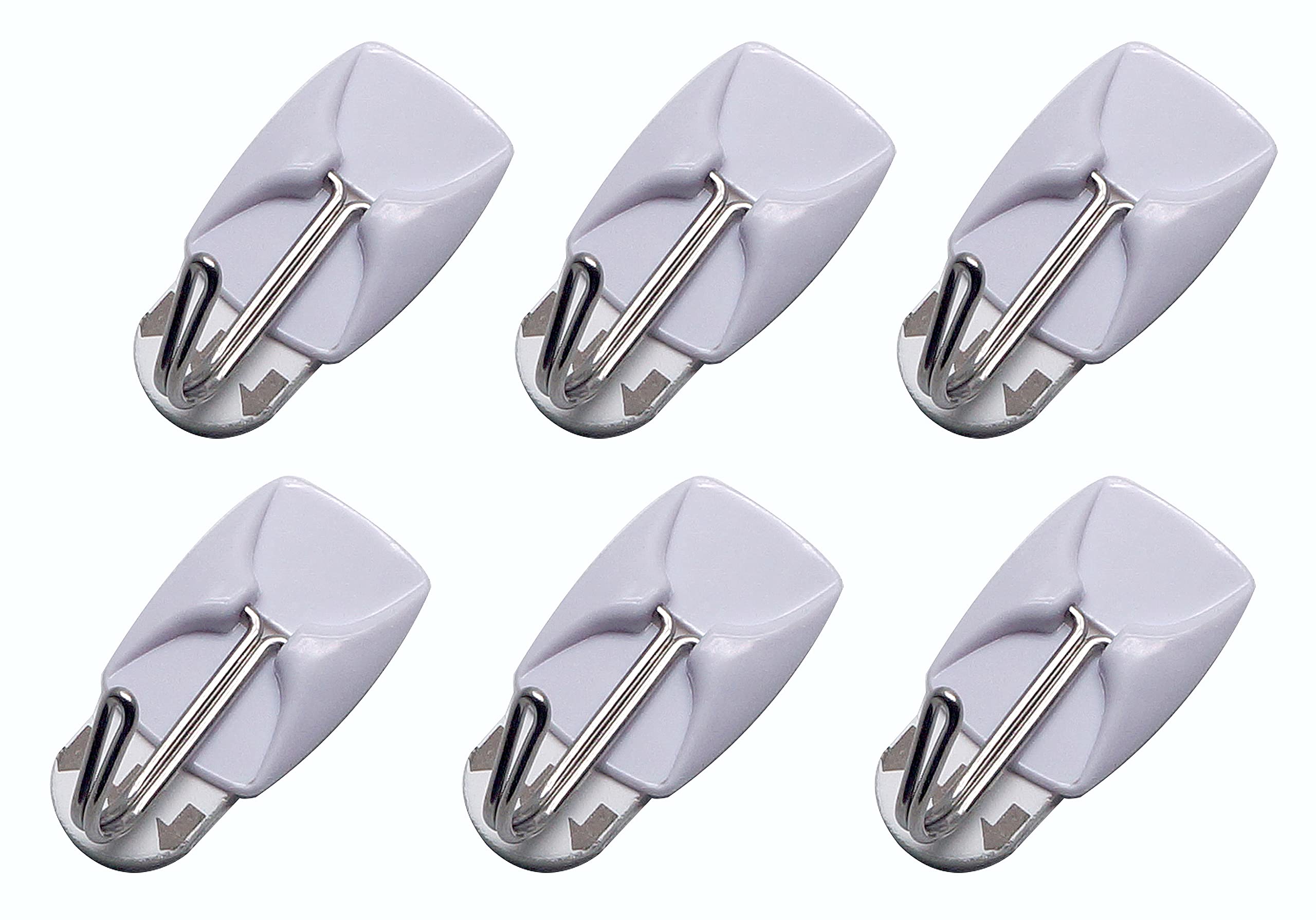 Amtech W8306 6 Piece Small, Removable self-Adhesive Metal Hook Set (2.1cm x 3cm)