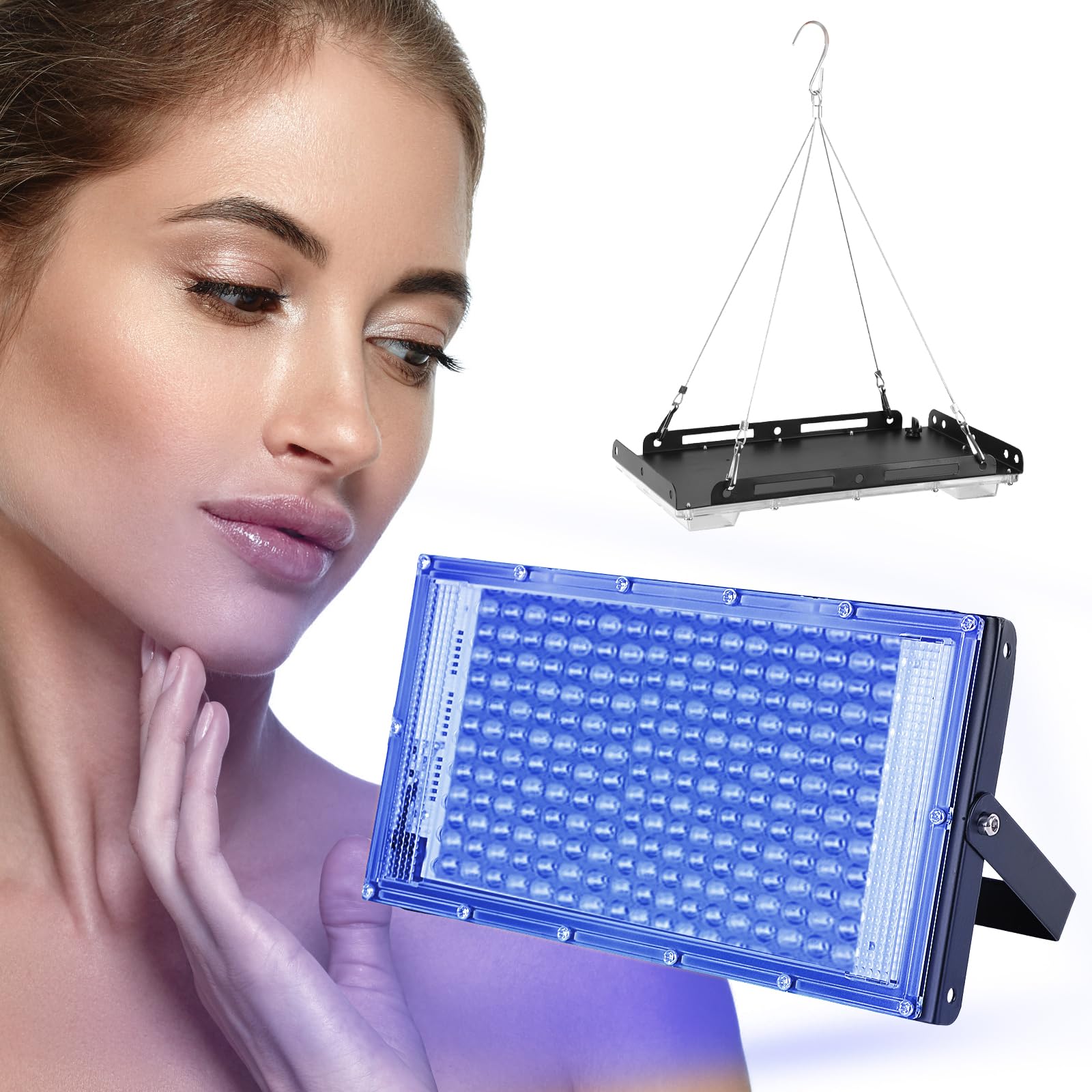 Lampe de bronzage 15 W portable USB 144 LED avec crochet de suspension pour visage et corps