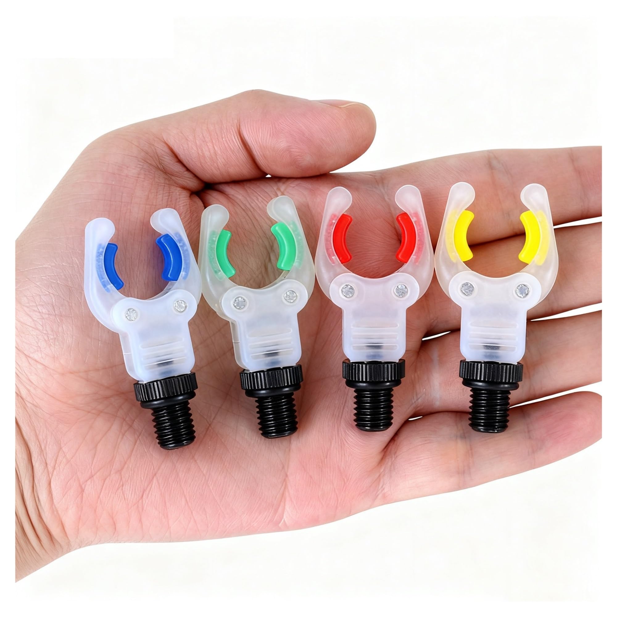 Lot de 8 cannes à pêche à la carpe - Tête fluorescente - Fixation sécurisée - Accessoires de pêche de nuit - AC144 (bleu)