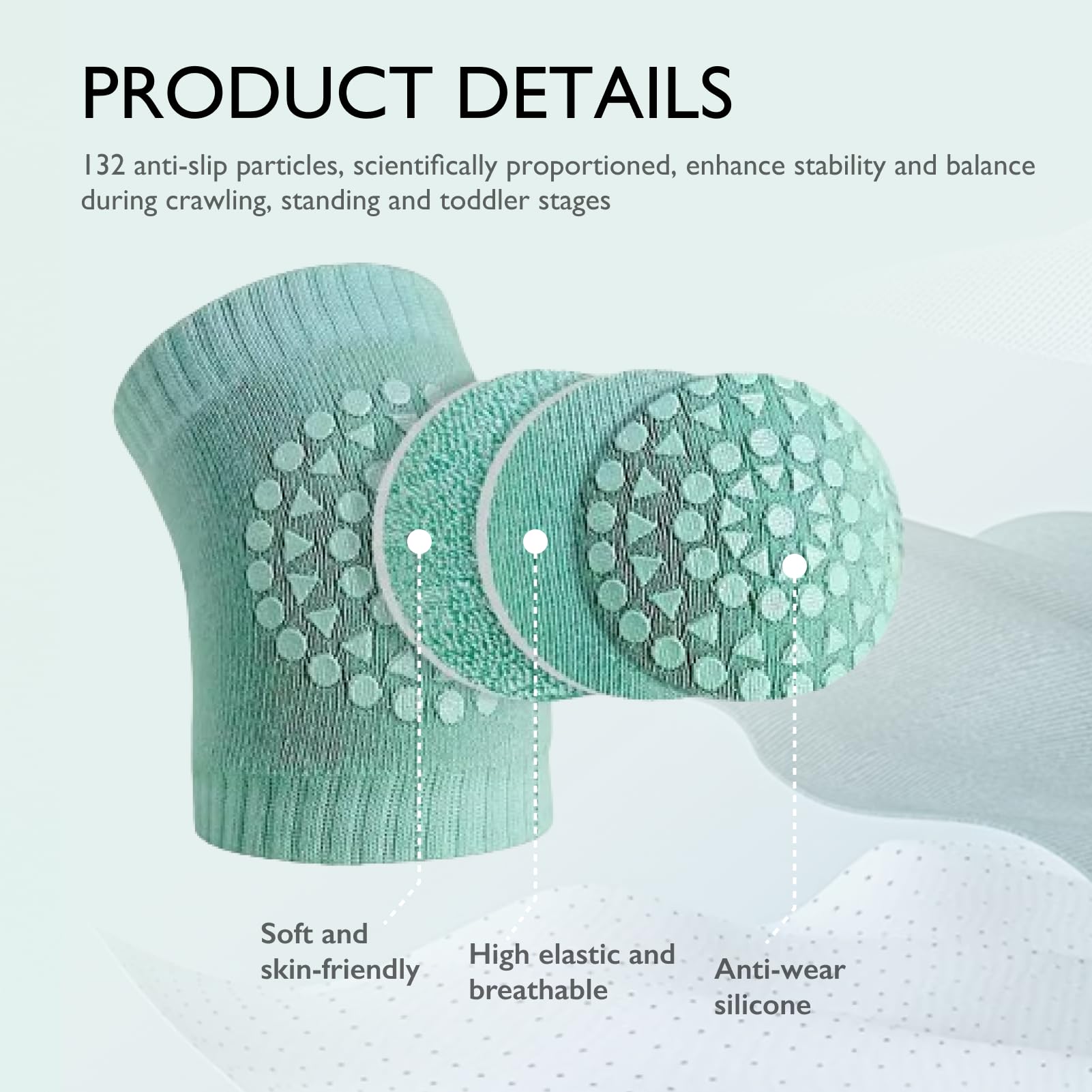 4 Paia Ginocchiere Bambino Gattonare Ginocchiera Antiscivolo, Bambini Protezioni Neonato Bambini Knee Pads Ginocchia per Neonato 0-24 Mesi