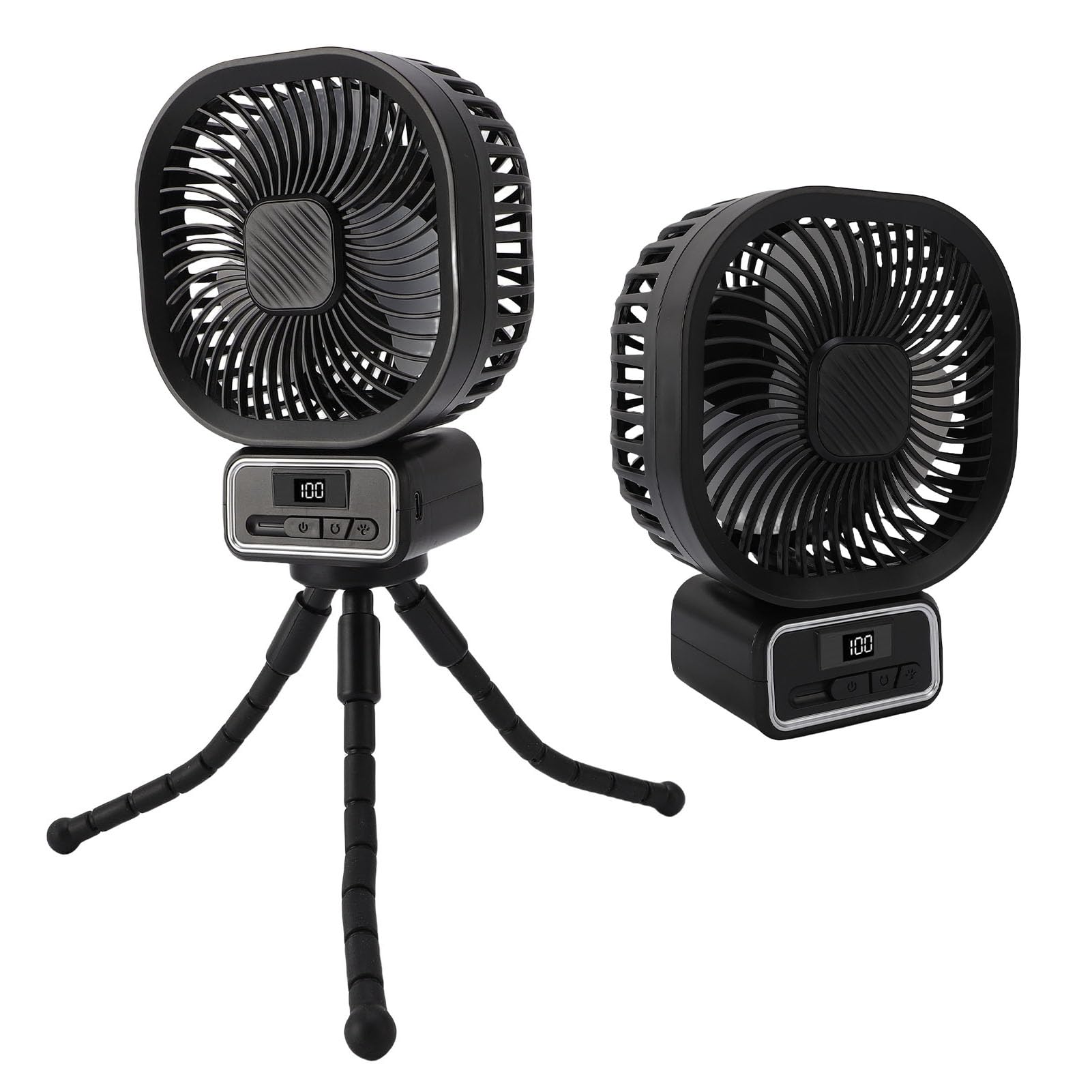 Ventilateur de Refroidissement pour Poussette, Trépied Flexible et Portable, avec Oscillation Automatique et Veilleuse, pour la Maison et le Camping, Matériau ABS