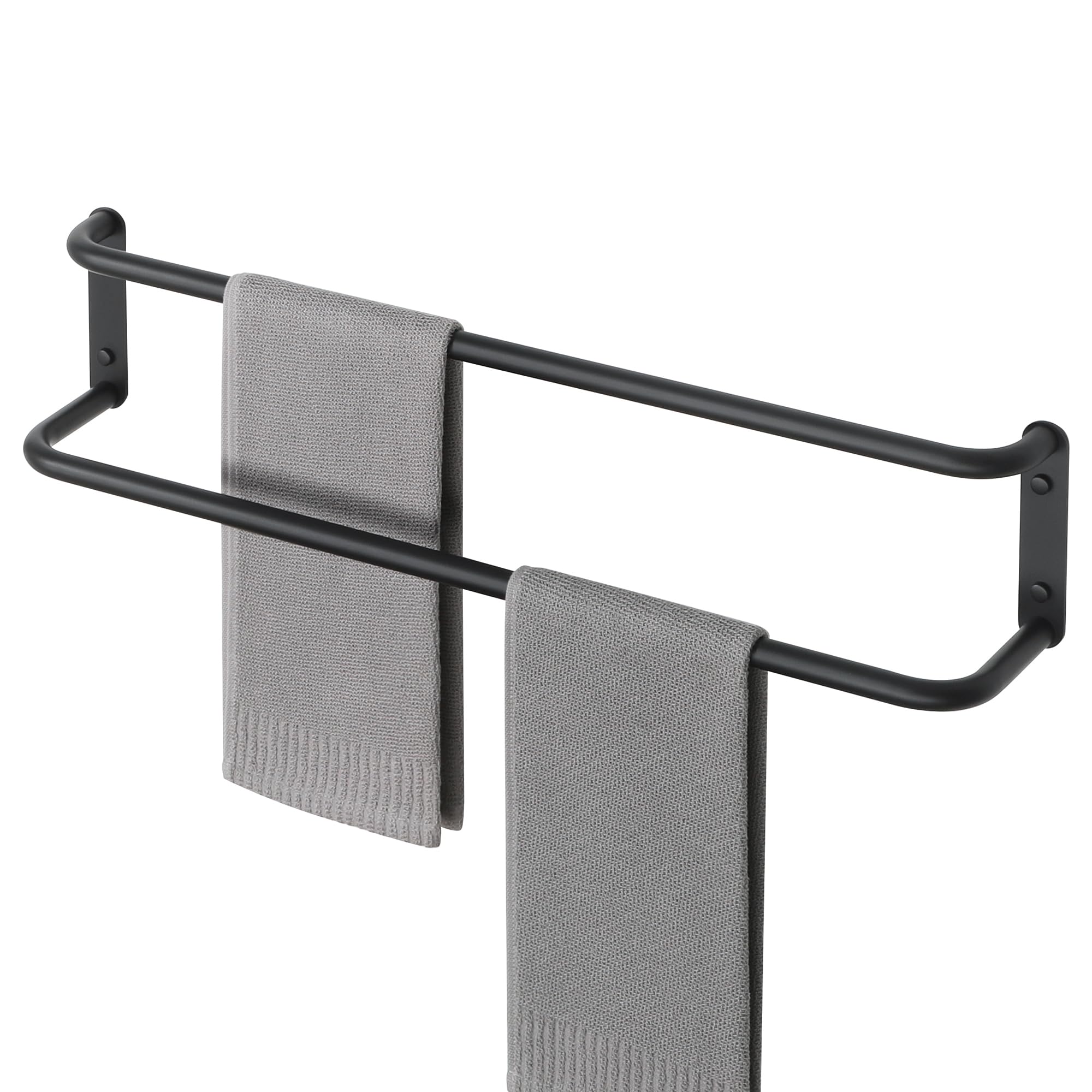Mooche Black Towel Rail Wall Mounted,Bathroom Towel Holder Double Towel Rack for Bathroom,SUS304 Stainless Steel 700MM Towel Shelf Double Towel Bars for Hotel,Kitchen,Drawing Room,Toilet