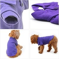 Vista 3 de lovelonglong Polo básico para perro, de algodón de primera calidad, camisetas polo para perros grandes, medianos y pequeños, con cuello de dos Blanco