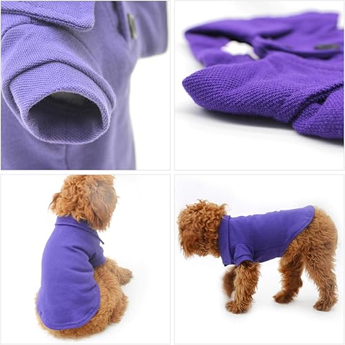Miniatura 3 de lovelonglong Polo básico para perro, de algodón de primera calidad, camisetas polo para perros grandes, medianos y pequeños, con cuello de dos