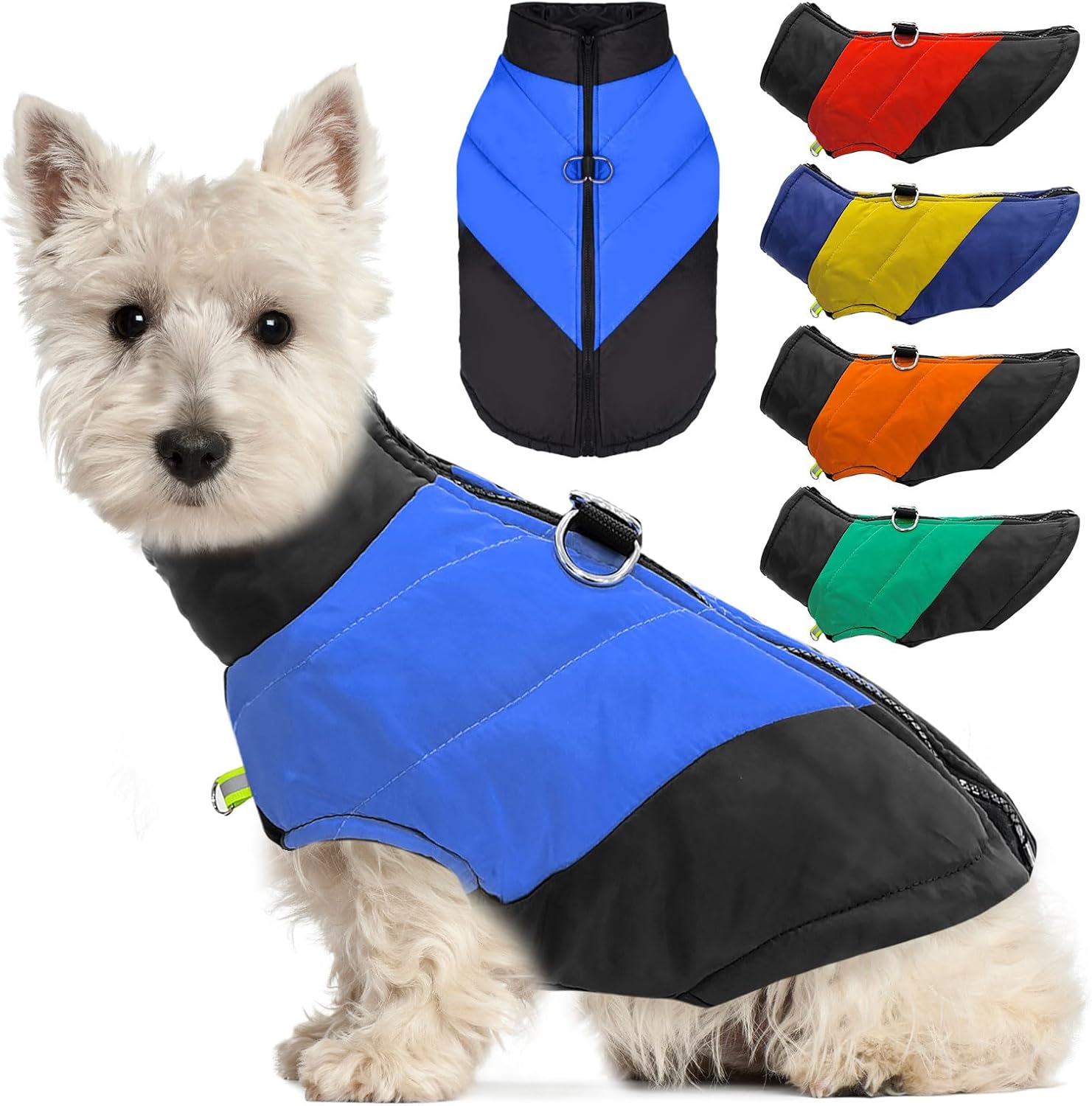 Dog Fall Winter Jacket with Rings Puppy Waterproof Vest