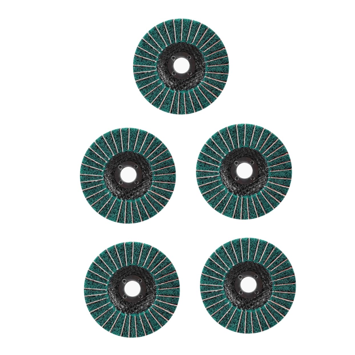 SHERCHPRY Cleaning Angle Impeller Clip 5pcs Green Scrub Pads Strong Scrubbing Sanding Wheel Surface