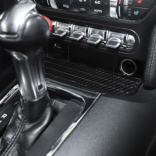 Miniatura 7 de RT-TCZ Para Mustang Bandeja de fibra de carbono, accesorios interiores, organizador de almacenamiento de cambios para Ford Mustang 2015 2016 2017