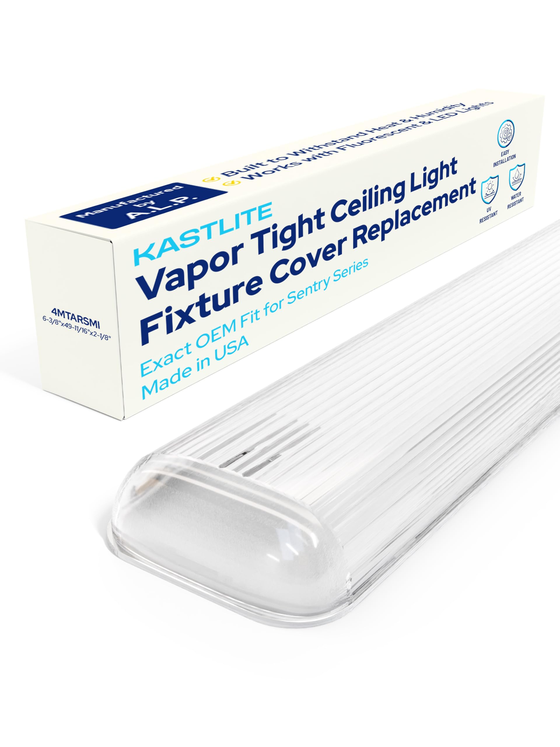 KASTLITE 4MTARSMI Vapor Tight Light Fixture Cover, Clear Lens, 2-Pack