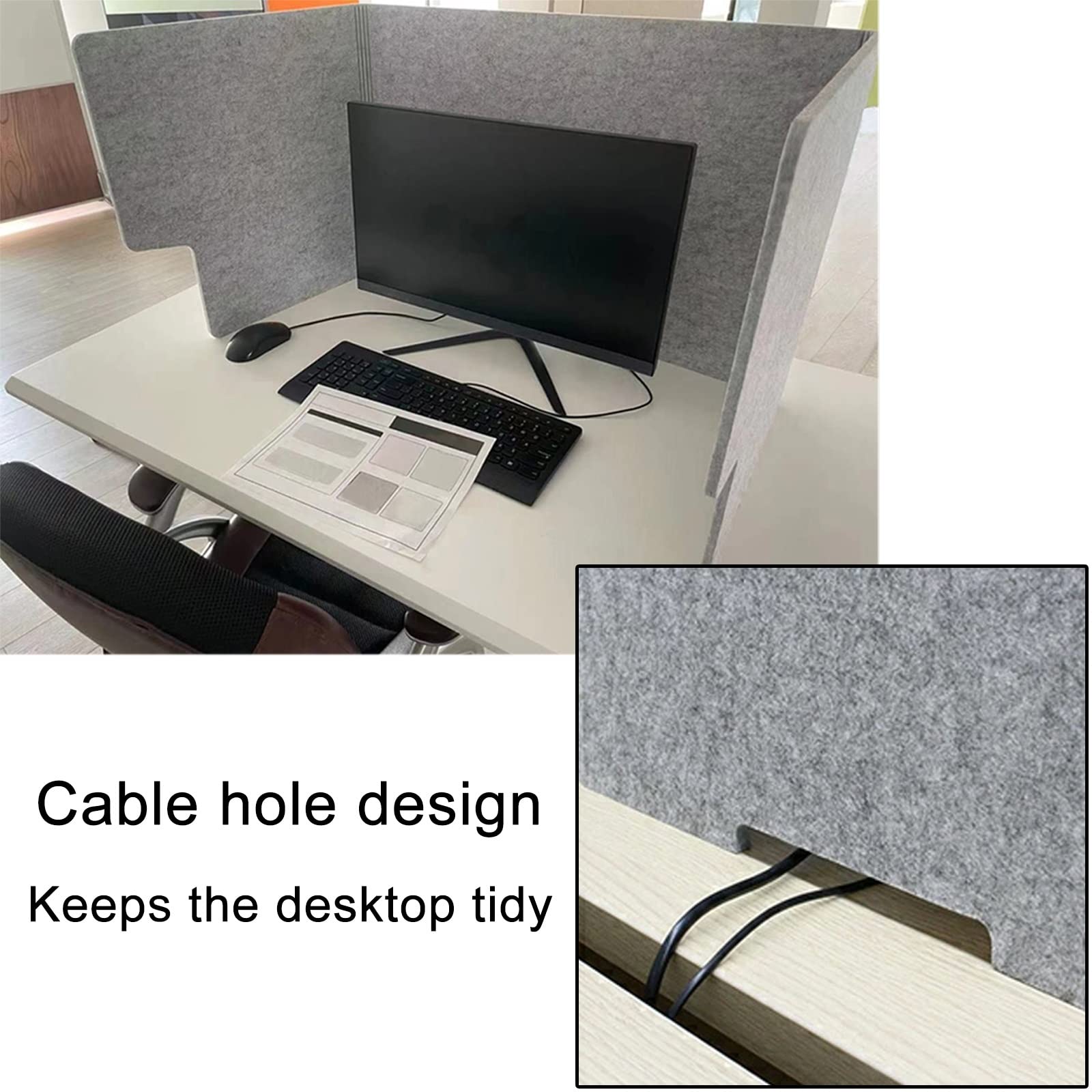Desk Divider Privacy Acoustic Panel - Sneeze Guard Foldable U-Shaped - View #3
