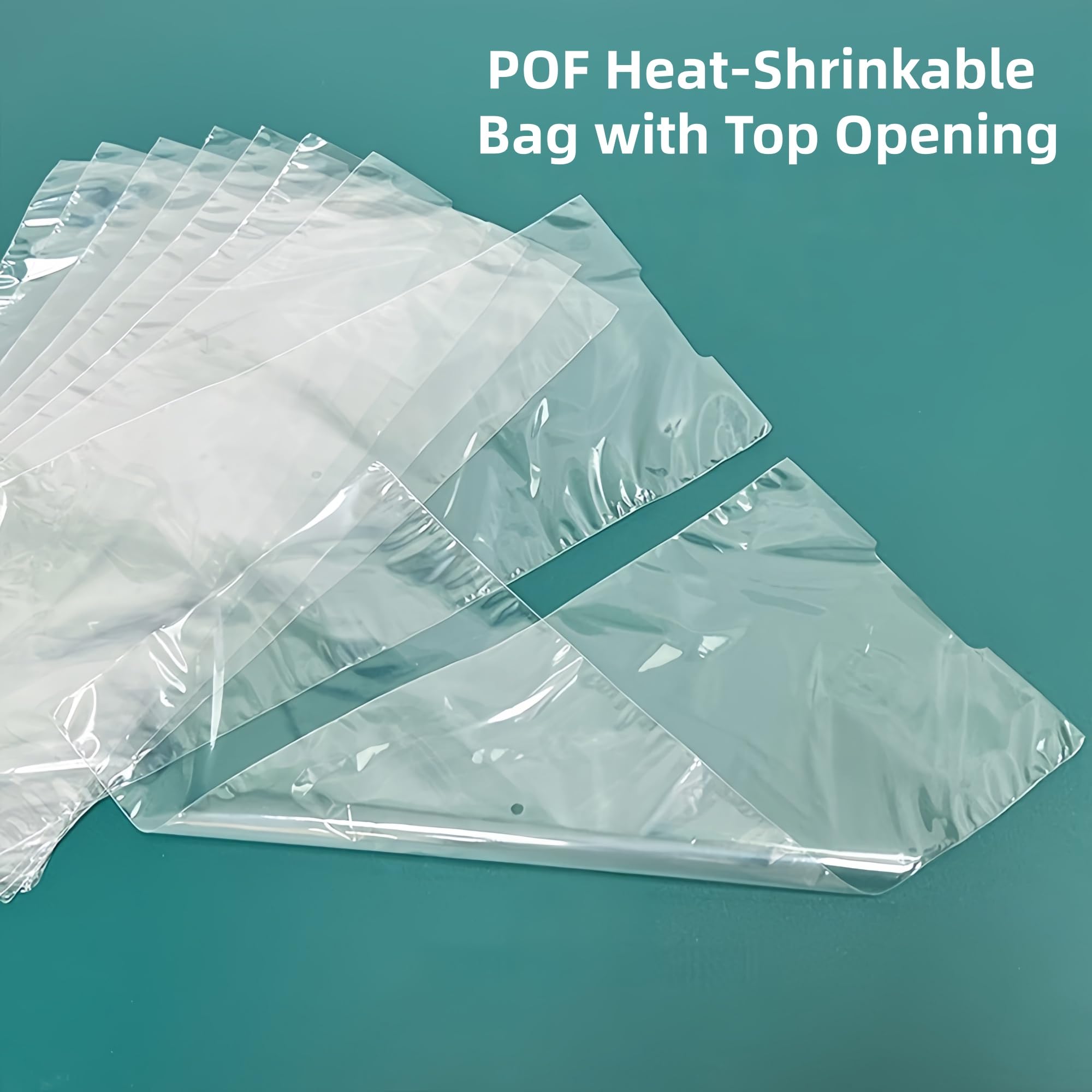 100 Sacs Thermorétractables Transparents avec Trou pour Crochet Sacs Thermorétractables POF pour l'emballage d'accessoires Électroniques et de Cosmétiques (15x28cm (5.9x11 inch))