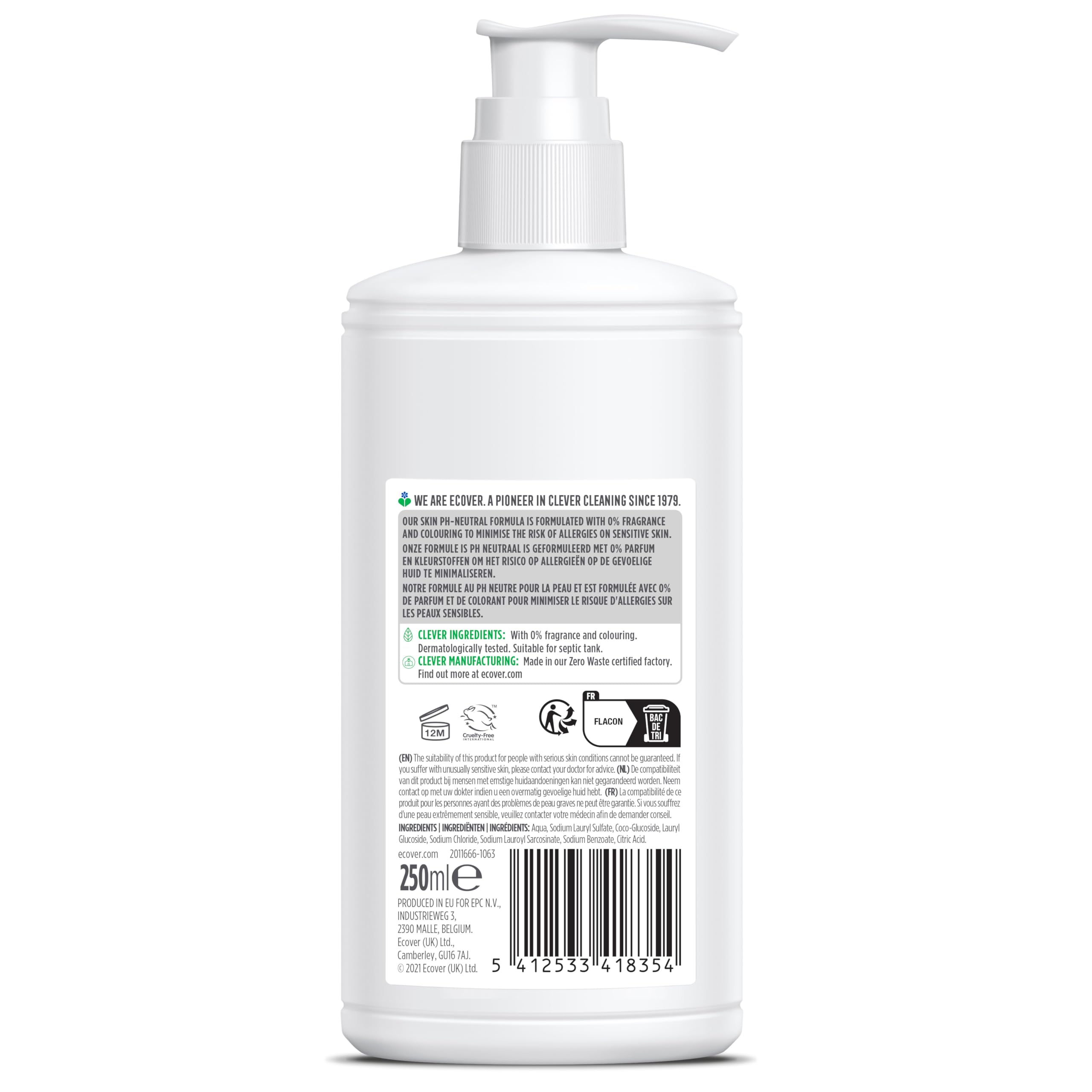 Ecover Zero Hand Soap, 250ml