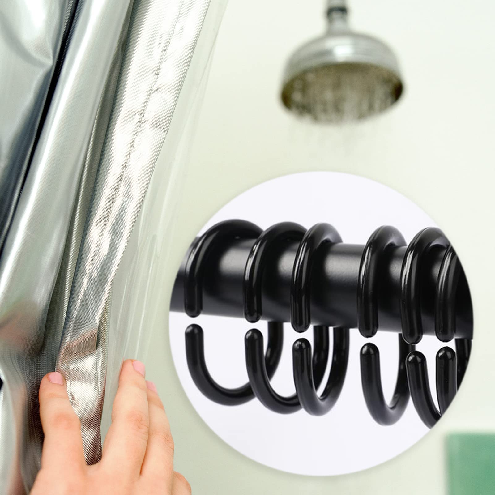 PIMDYGO 40 Pièces Anneaux Rideaux,Robuste Anneaux Pour Tringle à