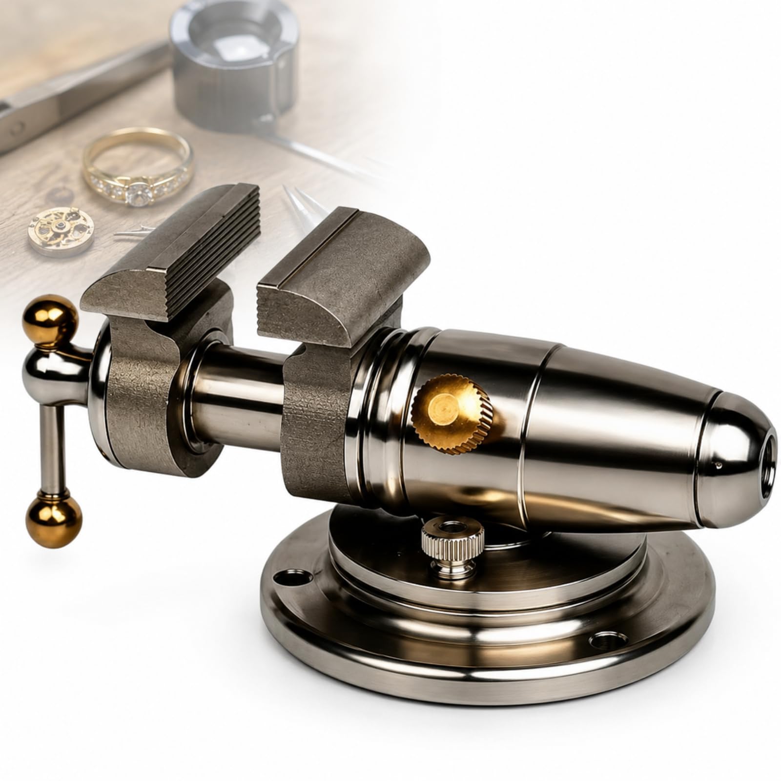 Morsa Sagomata in Acciaio Inox, Dispositivo di Fissaggio da Banco Smart Fractal Ideale per Lavori Artigianali, Apertura da 82 Mm E Base di Montaggio M4/m6 per Artigianato, Elettronica E