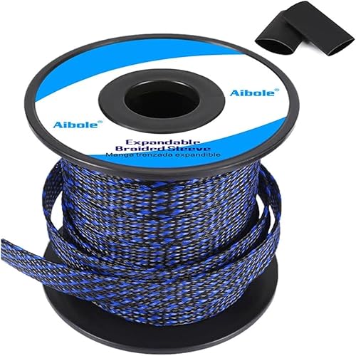 Miniatura 4 de Aibole - Protección para la gestión de cables, de tela metálica dividida, manguito de cable trenzado, protector y organizador para cables de