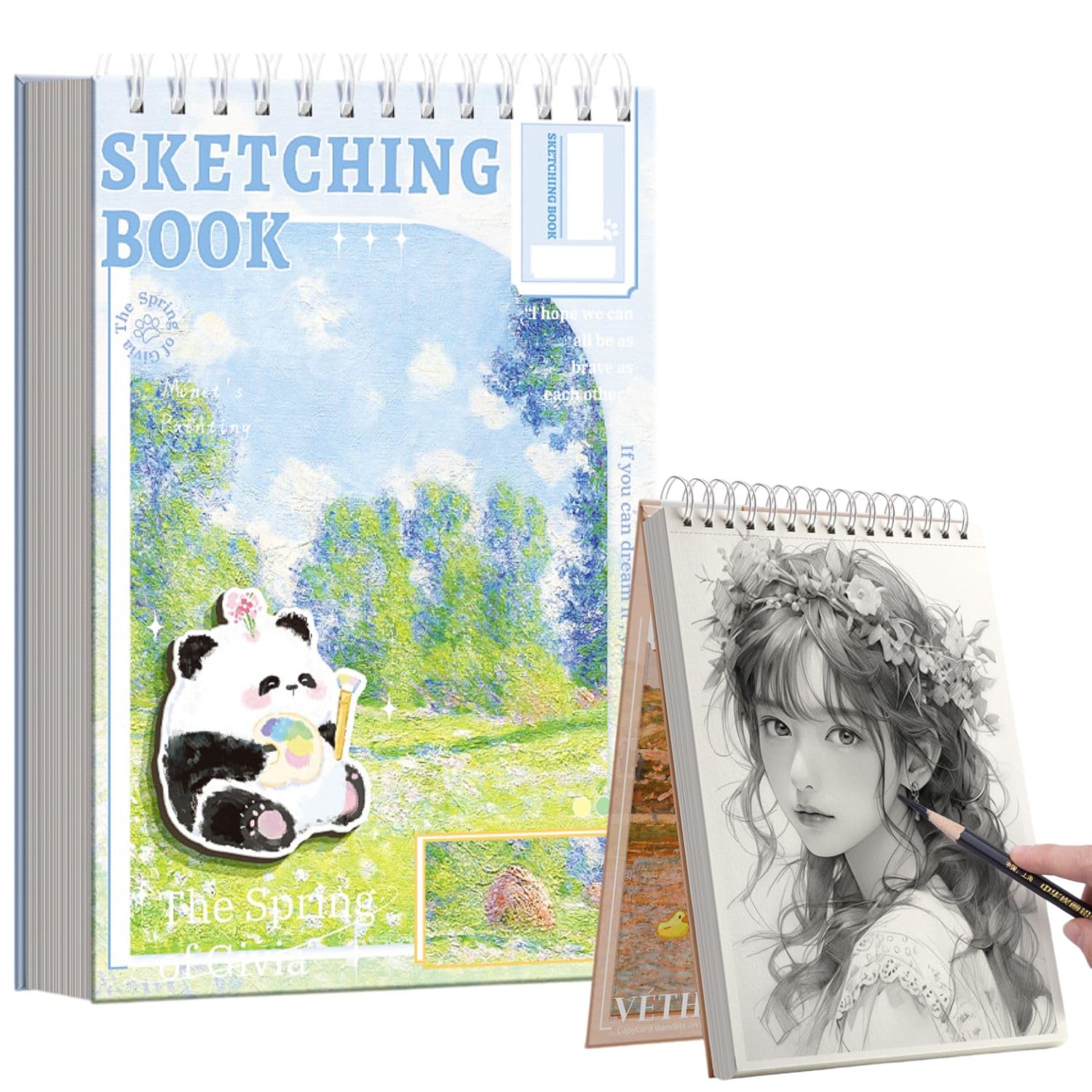 FunBlast Sketching Book for Artist, A4 Thickened Sketchpad for Artist, Students Hand-Painted Colored Lead Picture Album Sketch Book for Painting, Drawing, Art & Craft Work (Panda, A4)-image-16