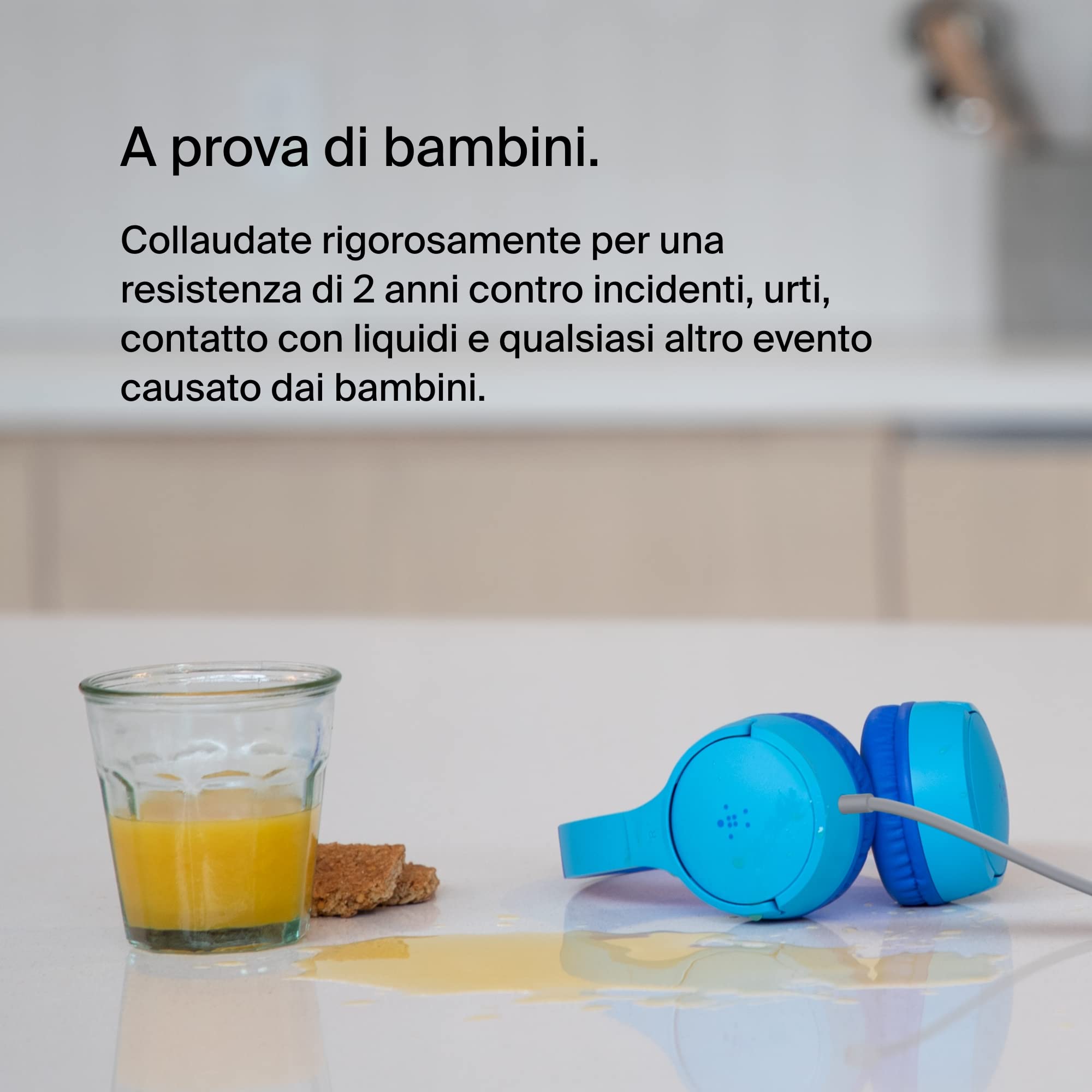 Belkin SoundForm Mini Cuffie On-Ear per Bambini con Microfono AUX 3,5 mm Blu