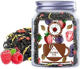 Plant Gift Victorian Black Tea, Loose Leaf Ceylon Black Tea, Blueberry, Strawberry, Raspberry, Chrysanthemum Fruit Black Tea, Hot & Iced Tea, Natural, Flavored, Black Tea Loose Leaf 70G/2.5oz