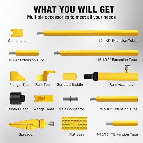 Miniatura 5 de Porta Power Kit de 4 toneladas hidráulico Auto Body Jack Ram Herramientas de reparación de marco portátil Kits de gato de coche Juego de taller con