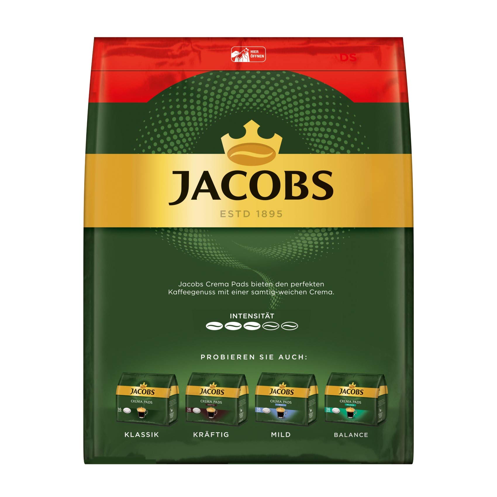 JACOBS Pads Crema Classic Senseo kompatibel Vorteilspack 5x 36 = 180 Kaffeepads
