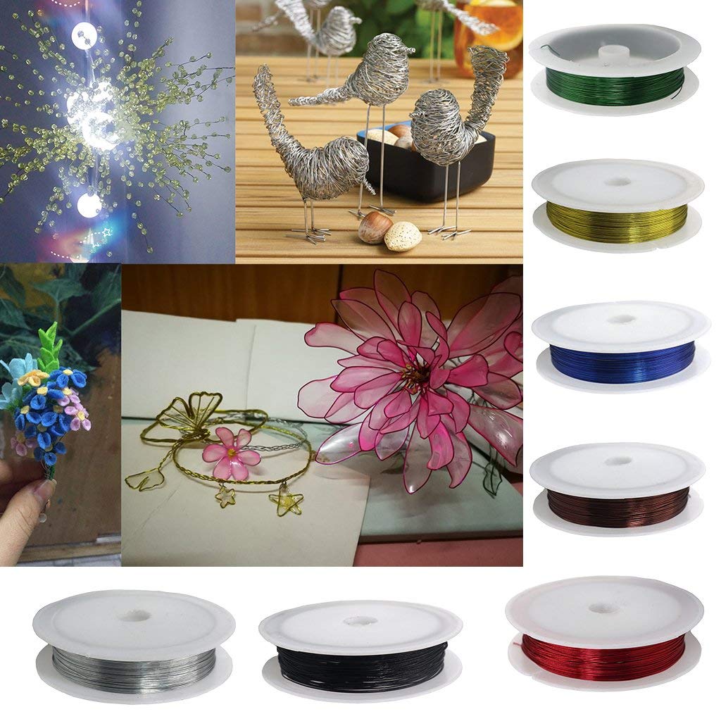 LOLIPPYY 2 Rouleaux Fil de Fer Galvanisé Non Décolorant pour Fabrication de Bijoux Décorations de Bricolage Floral LOLIPPYY 2 Rouleaux Fil de Fer Galvanisé Non Décolorant pour Fabrication de Bijoux Décorations de Bricolage Floral