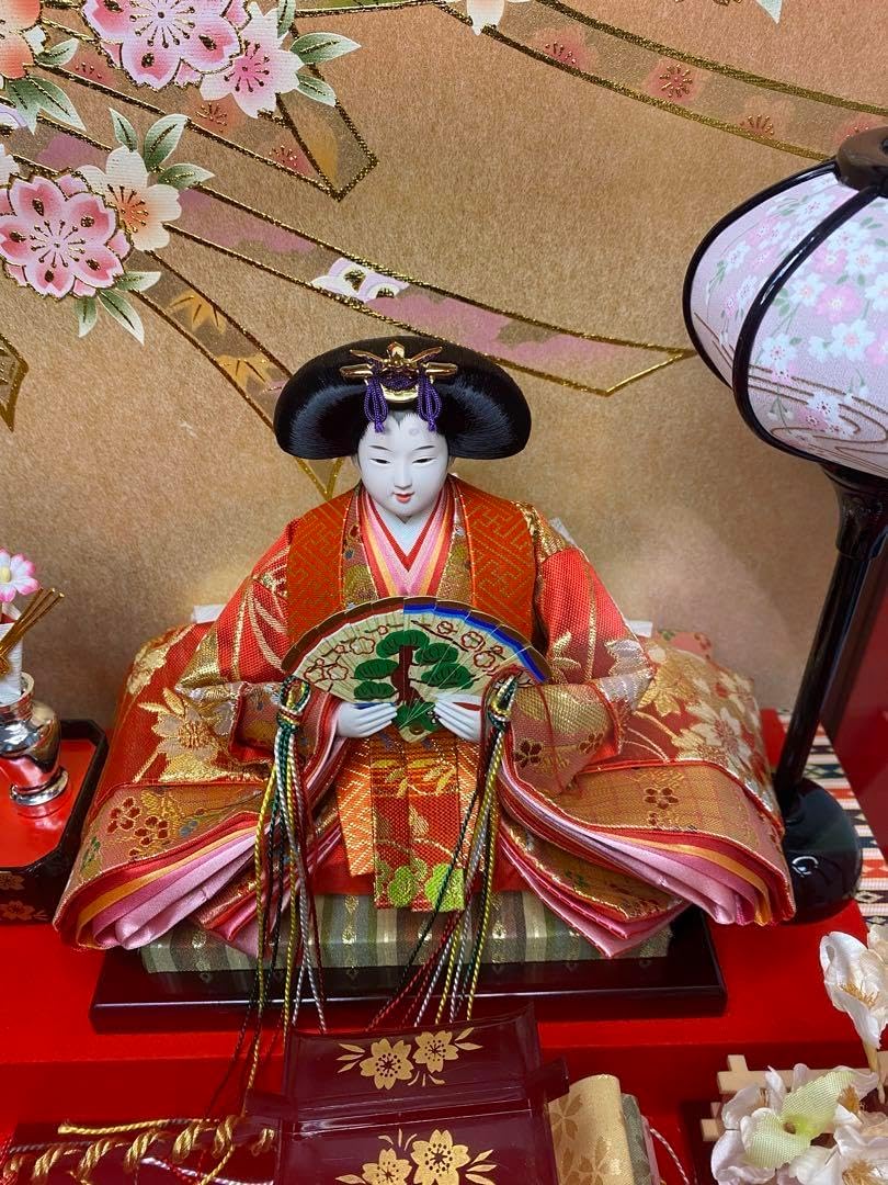 東京久月 雛人形ガラスケース入り親王飾り 間口約63×奥行約30