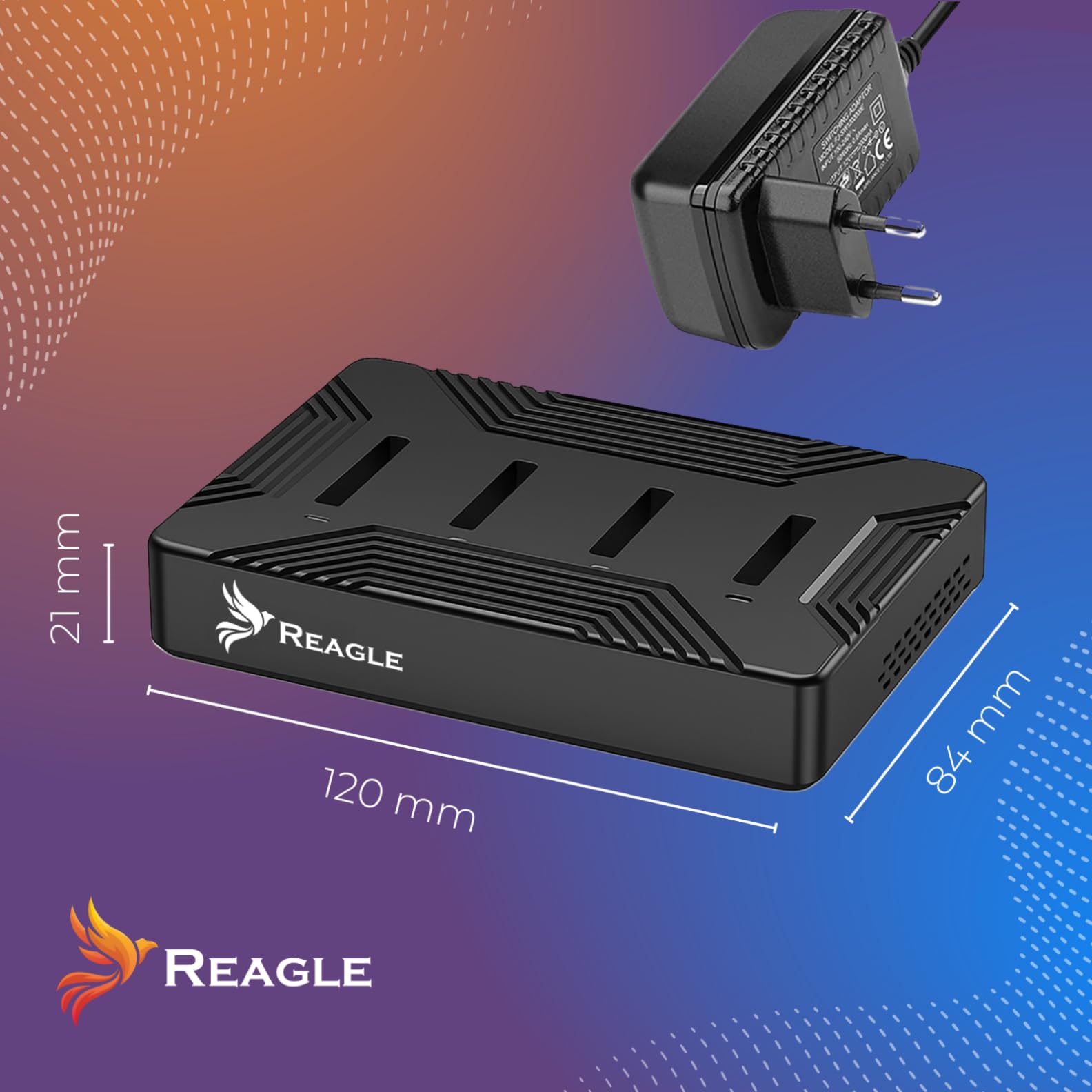 Reagle Docking Station Adattatore per 4 X NVME PCIe 2230/2242 / 2260/2280 / 22110 2in1 SATA NGFF M.2 SSD USB 3.2 Reader B chiave e chiave B&M
