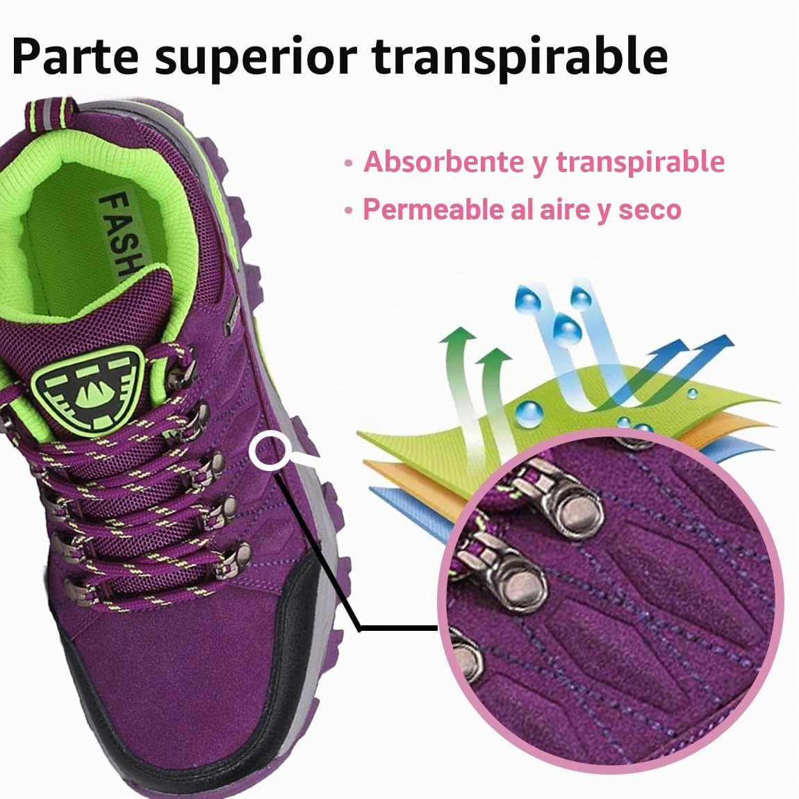 Zapatos de Senderismo Mujer Trekking Antideslizantes Zapatillas de Montaña Ligeras Transpirable Camping Trail Running