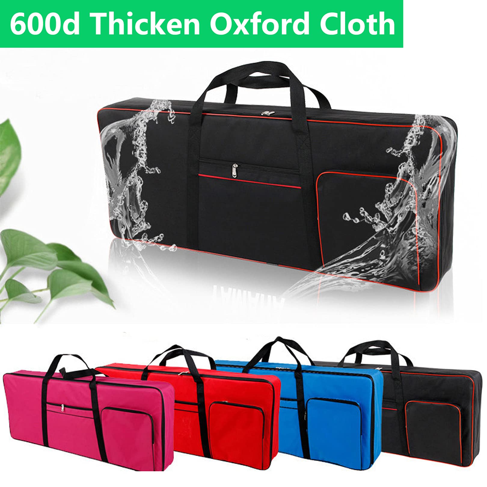 Vilihkc Funda para teclado de 61 teclas, portátil, duradera, impermeable, tela Oxford 600D con funda acolchada de algodón de 10 mm, bolsa de concierto de 40 x 16 x 6 pulgadas, Azul, Viajes