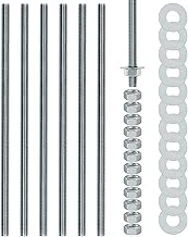 AIMEKE 6 Pièces Tige Filetée M8 × 300 mm Entièrement Tige Filetée Tiges Filetées en Acier Galvanisé avec 12 Écrous M8 et 12 Rondelles (Argent)