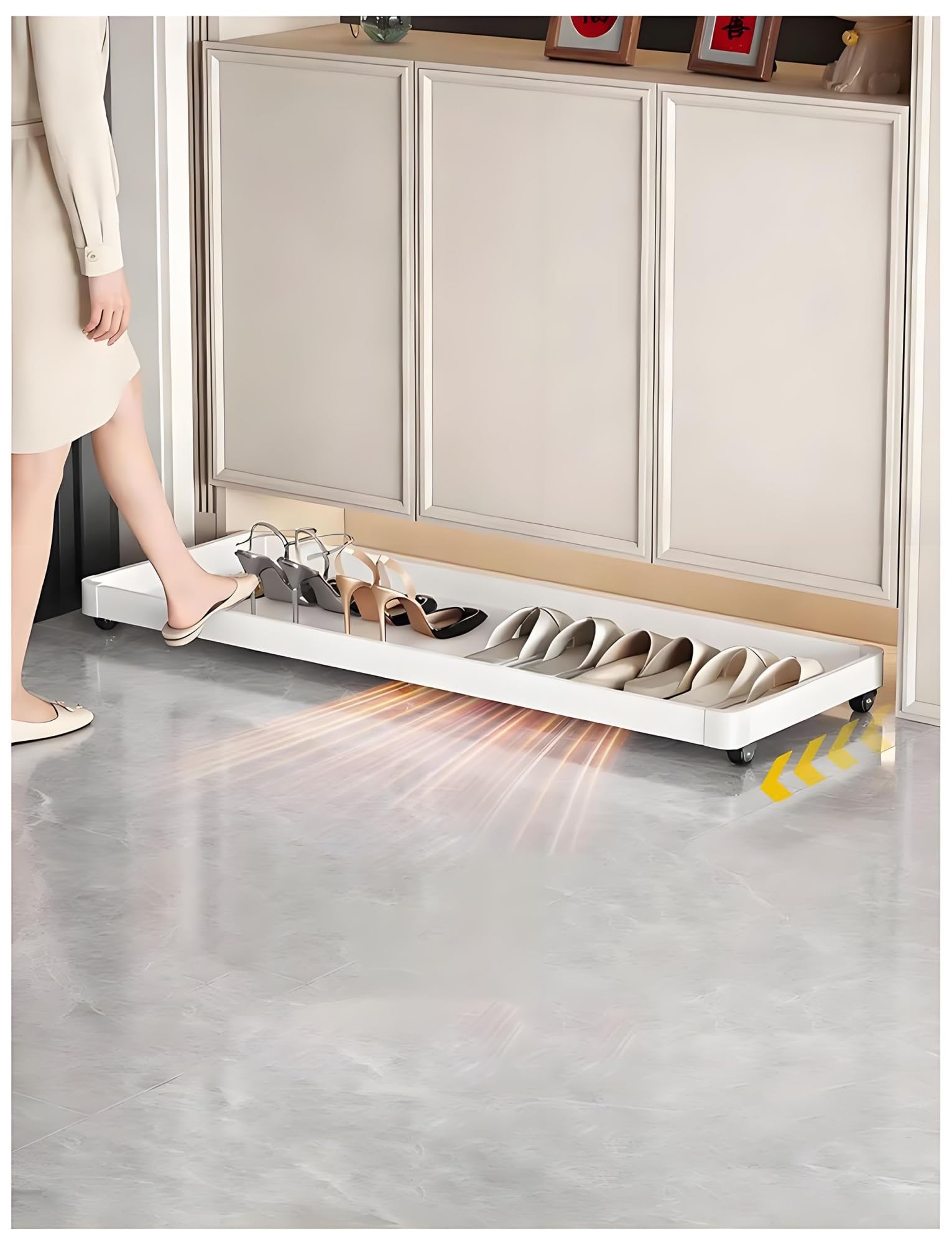 Scarpiera estraibile sotto armadio cassetto armadio meccanismo push-to-open design senza maniglie per piccole camere da letto
