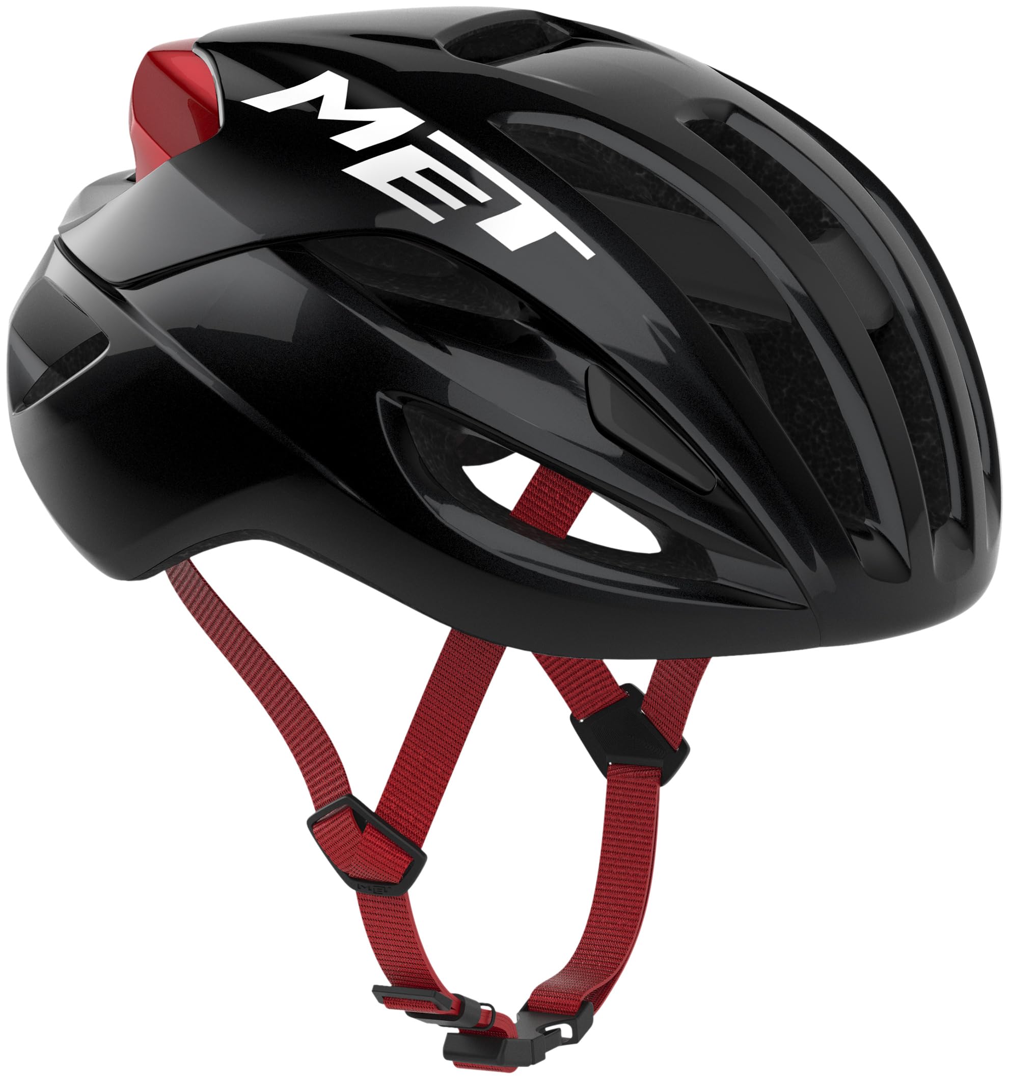 MET RIVALE ヘルメット M ブラック / ワインレッド Amazon.com: MET Rivale Helmet - Black/Red Glossy, Small : Sports