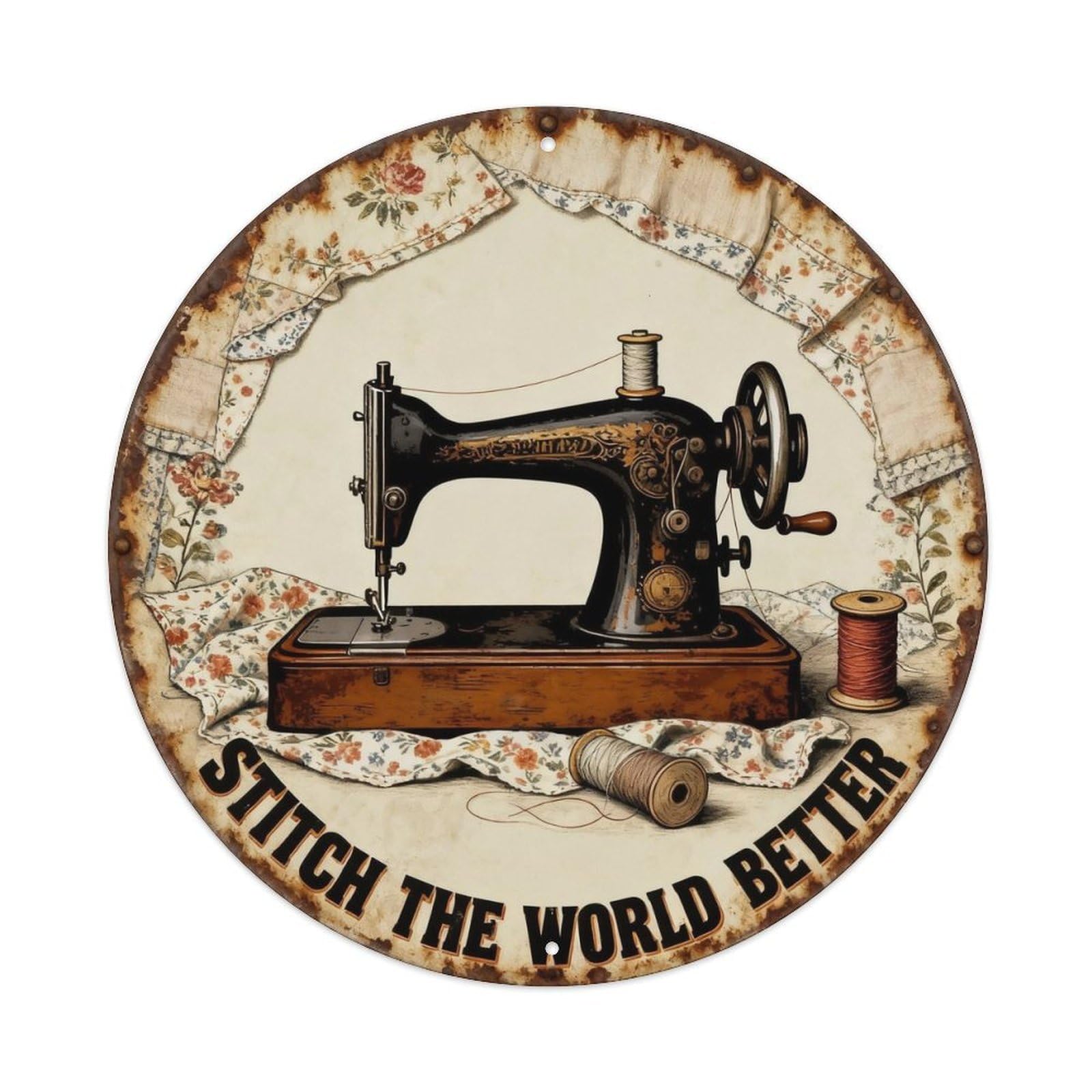 Stitch The World Better Metal Tin Sign Plaque