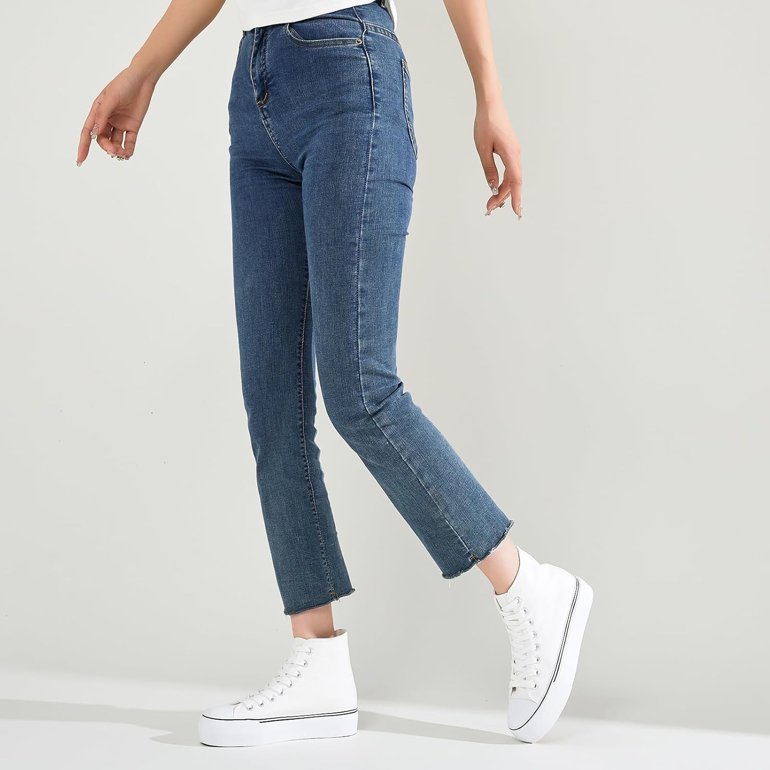 FRACORA Women's Stylish High-Top Canvas Sneakers with Platform - Chic...