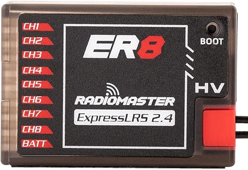 Radiomaster ER8 8CH PWM CRSF ExpressLRS Dual Antena RC Receptor 2.4Ghz 100mw Soporte Voltaje Telemetría WiFi Actualización