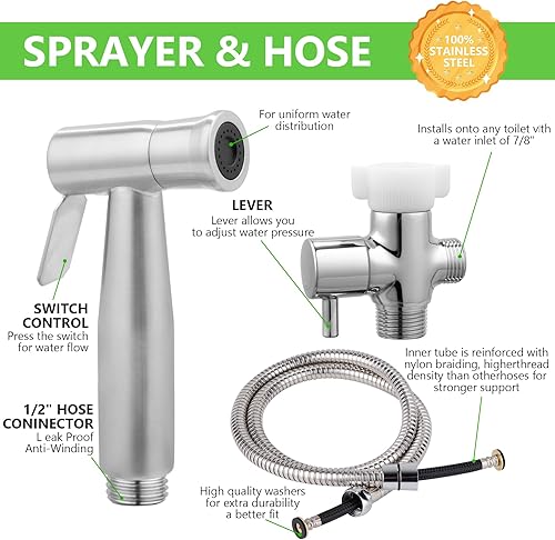 Miniatura 4 de YA MI Aerosol multifuncional de mano para inodoro, rociador de ducha musulmán, adecuado para lavado de mujeres, baño de bebé, spray de limpieza de