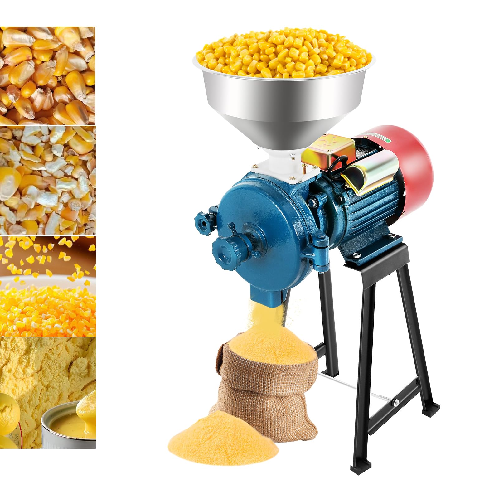 Elektrisch Getreidemühle 50-75 kg/h Kornmühle,2200W Schrotmühle Zerkleinerer Grain Mill,Hausgebrauch Elektrischemühle Maschine für Mais Reis Weizen Paddy-Reis