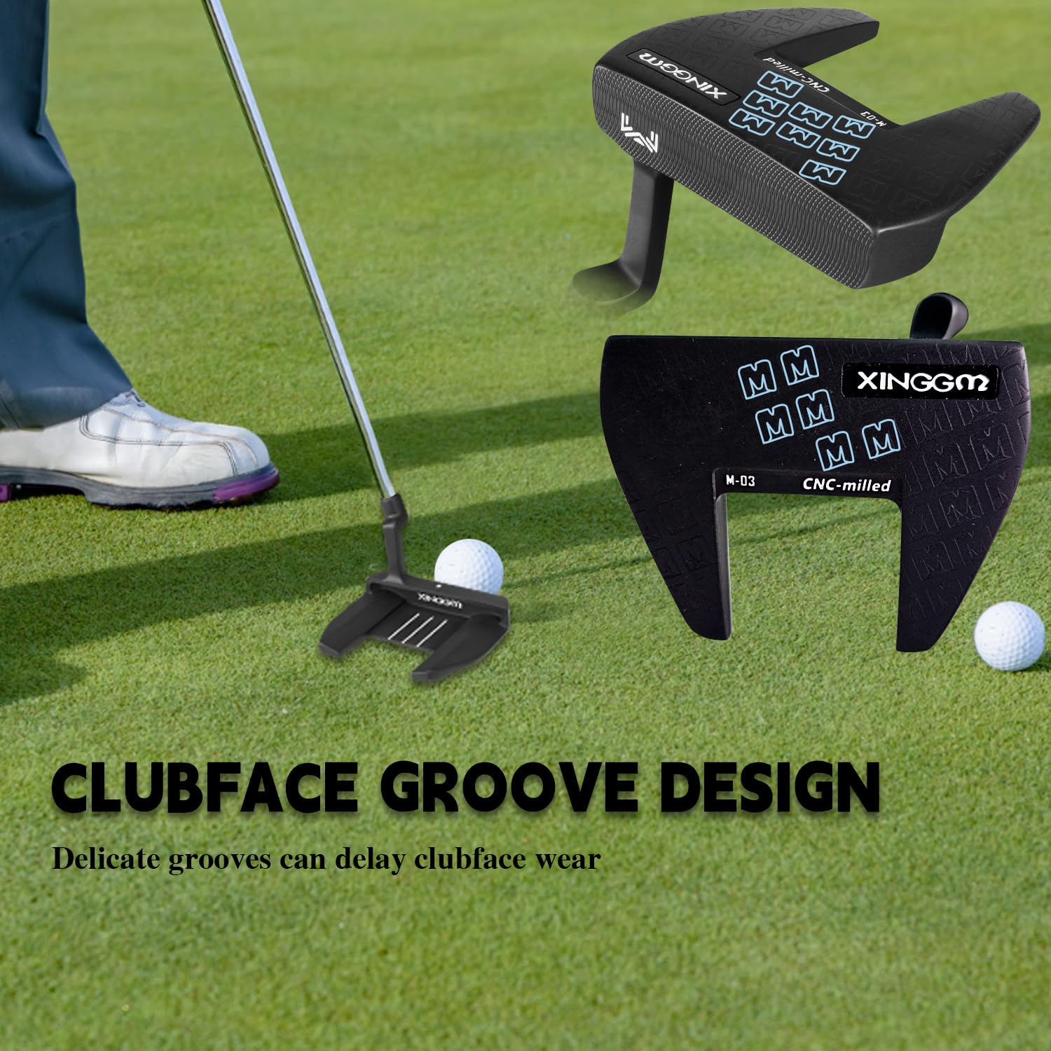 CNC Golf Putter for Men Right Handed,Blade/Mallet Putters,Golf Head Cover Included-34 Inches