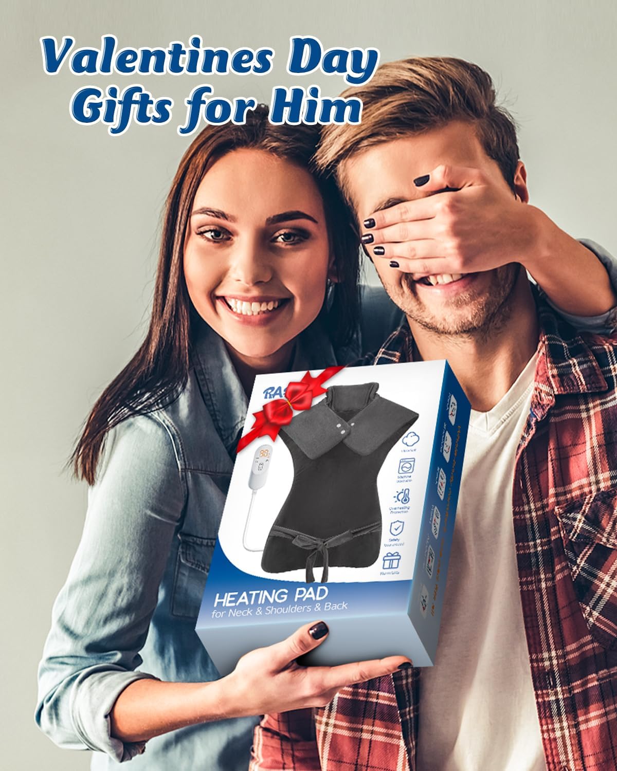 Heating Pad for Neck and and Shoulders and Back, Valentines Day Gifts for Her Him, Large Electric Heated Pad for Full Body, Birthday Gifts for Women Men Mom Dad Wife Husband Girlfriend Boyfriend - Image 5