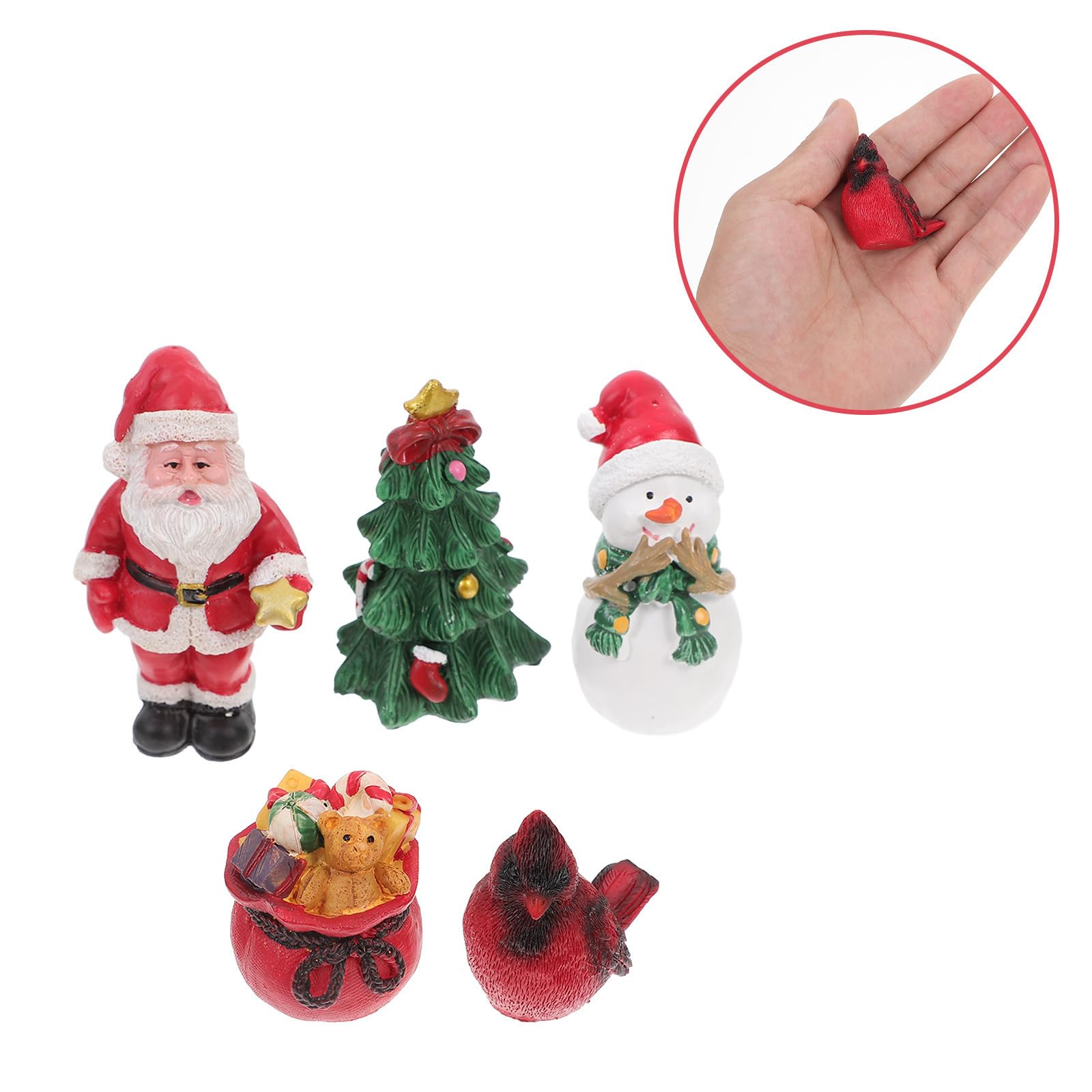 Toyvian 3 Set Babbo Natale in Resina, Ornamento Natalizio Miniatura per