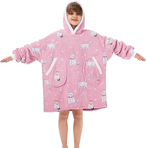 Miniatura 3 de Century Star Manta con capucha para mujeres y hombres, sherpa, de gran tamaño, gruesa, acogedora, suave, cálida, para adultos, sudadera con capucha