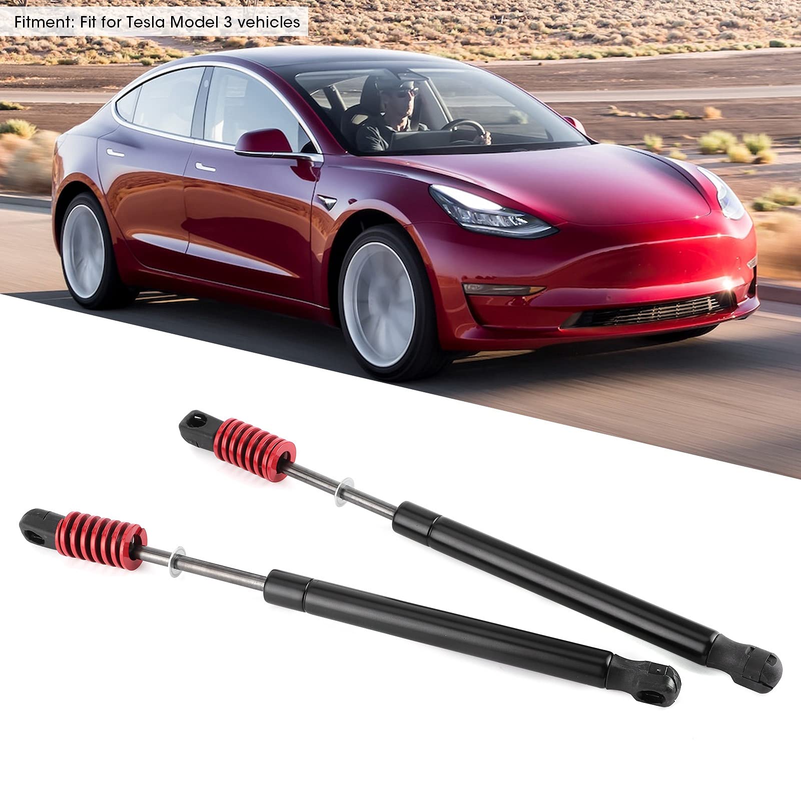 2 Pezzi di Sollevamento del Bagagliaio Posteriore Dell'auto Molle a Gas con Molla in Acciaio Inossidabile Guarnizione Lega di Alluminio ABS Misura per