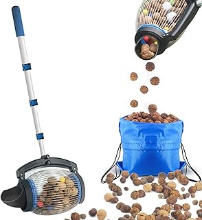 Nut Gatherer, Walnut Picker Upper Roller, Pecan Picker Upper - Directly Dump Outlet | Apply to Walnut, Pecan, Hickory, Chestnuts, Buckeyes, Nerf Balls, Golf Objects Size 3/4'' to 1.5''; 1 Gallon