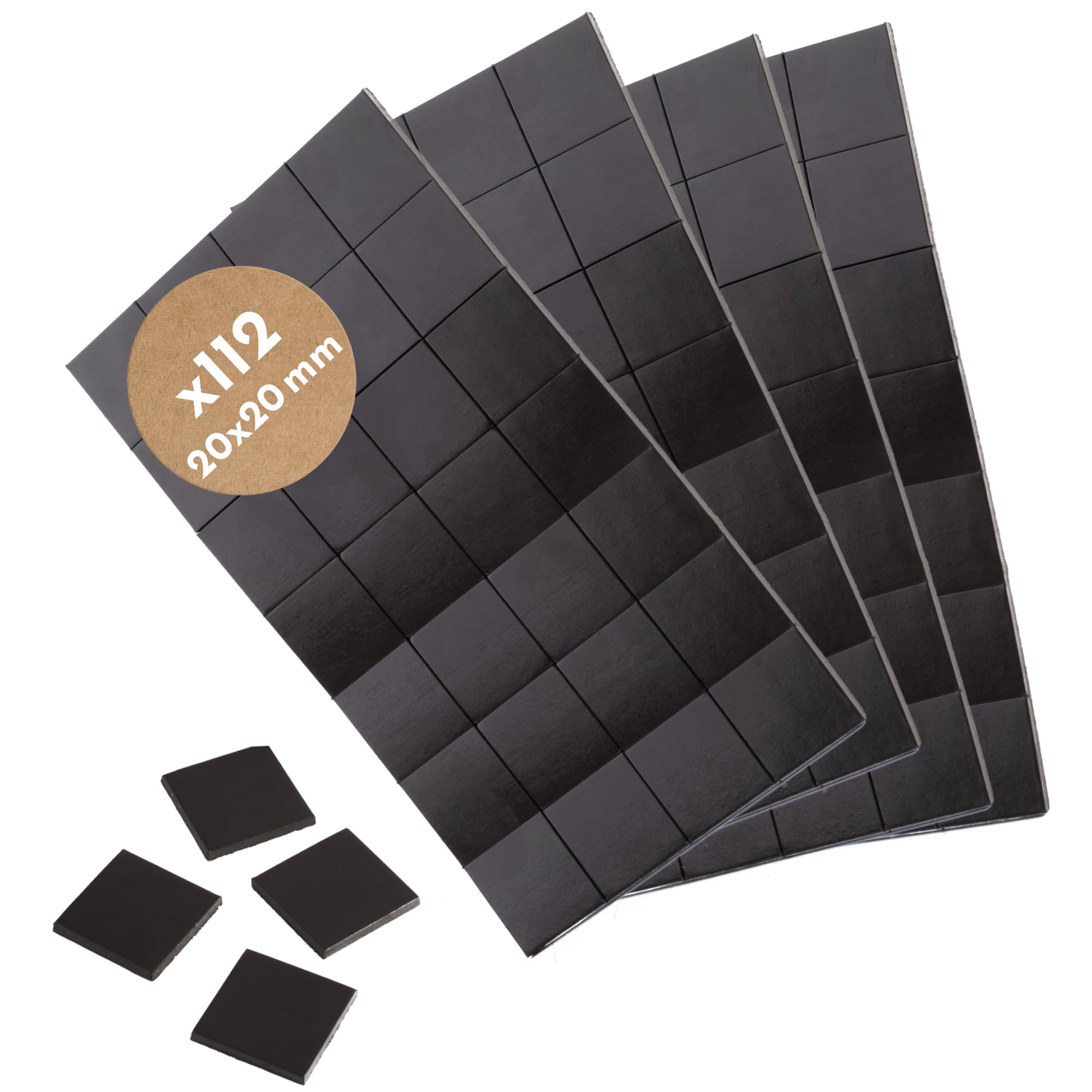 CTEF Lot de 100 plaquettes magnétiques 20 x 20 mm 1 m de ruban