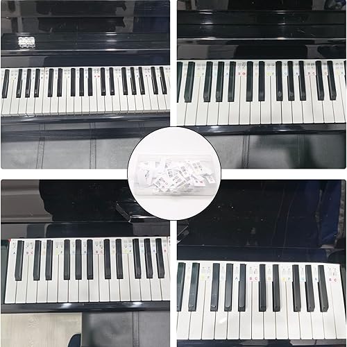 Miniatura 2 de Etiquetas extraíbles para notas de teclado de piano de 88 teclas calcomanía para teclado de piano para principiantes niños tabla de guía de piano de