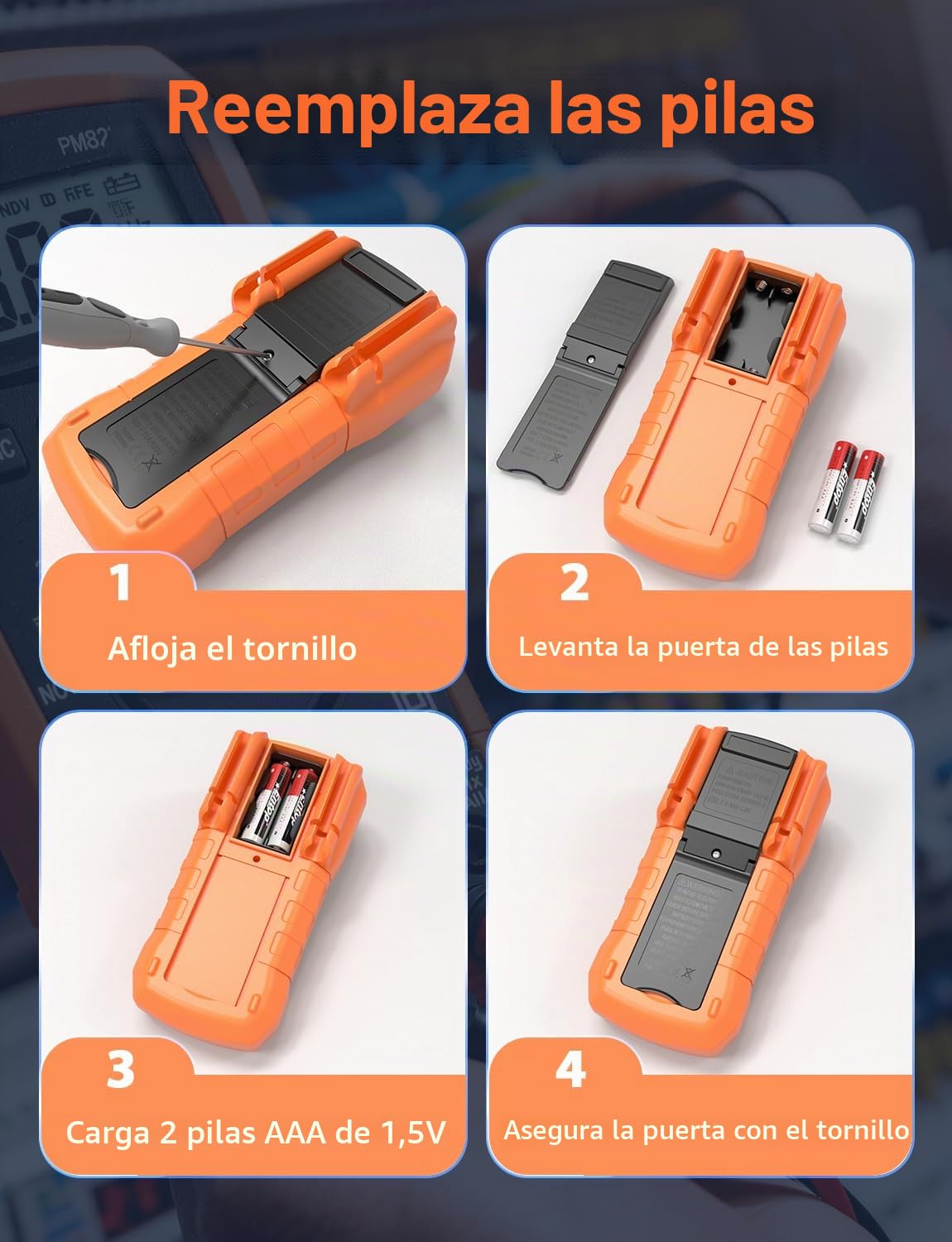 Multímetro Digital Polímetro Profesional, Voltímetro, Tester Electricista, Multímetro para Corriente CA/CC, Voltaje CA/CC, Resistencia, Capacitancia, NCV, Continuidad y Diodos de Prueba
