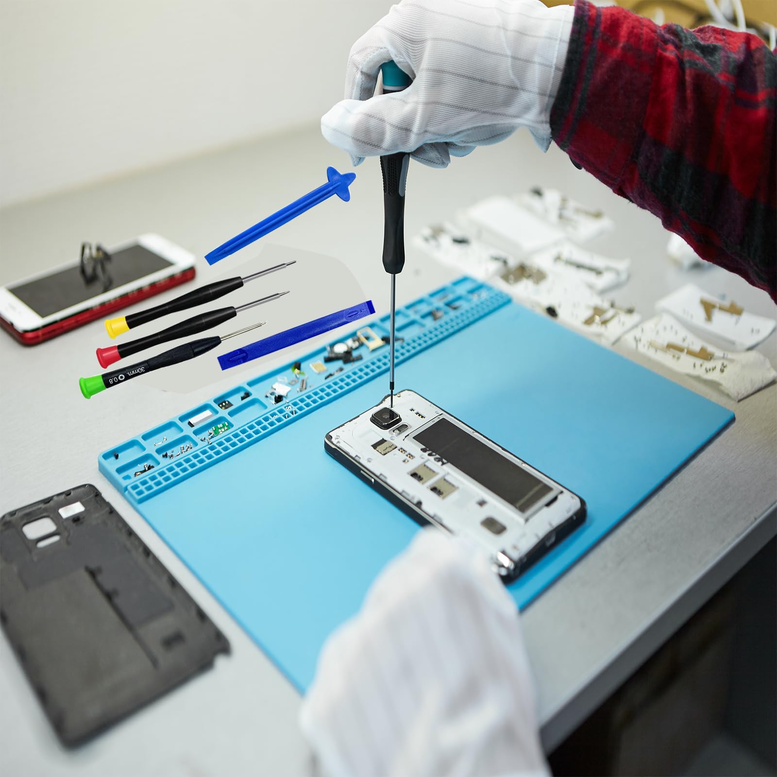 NUIGUBF 22 Outils électroniques Professionnels, adaptés à l'ouverture des téléphones Portables, des tablettes pour remplacer l'écran, la Batterie et d'autres Kits de réparation multifonctionnels (A)