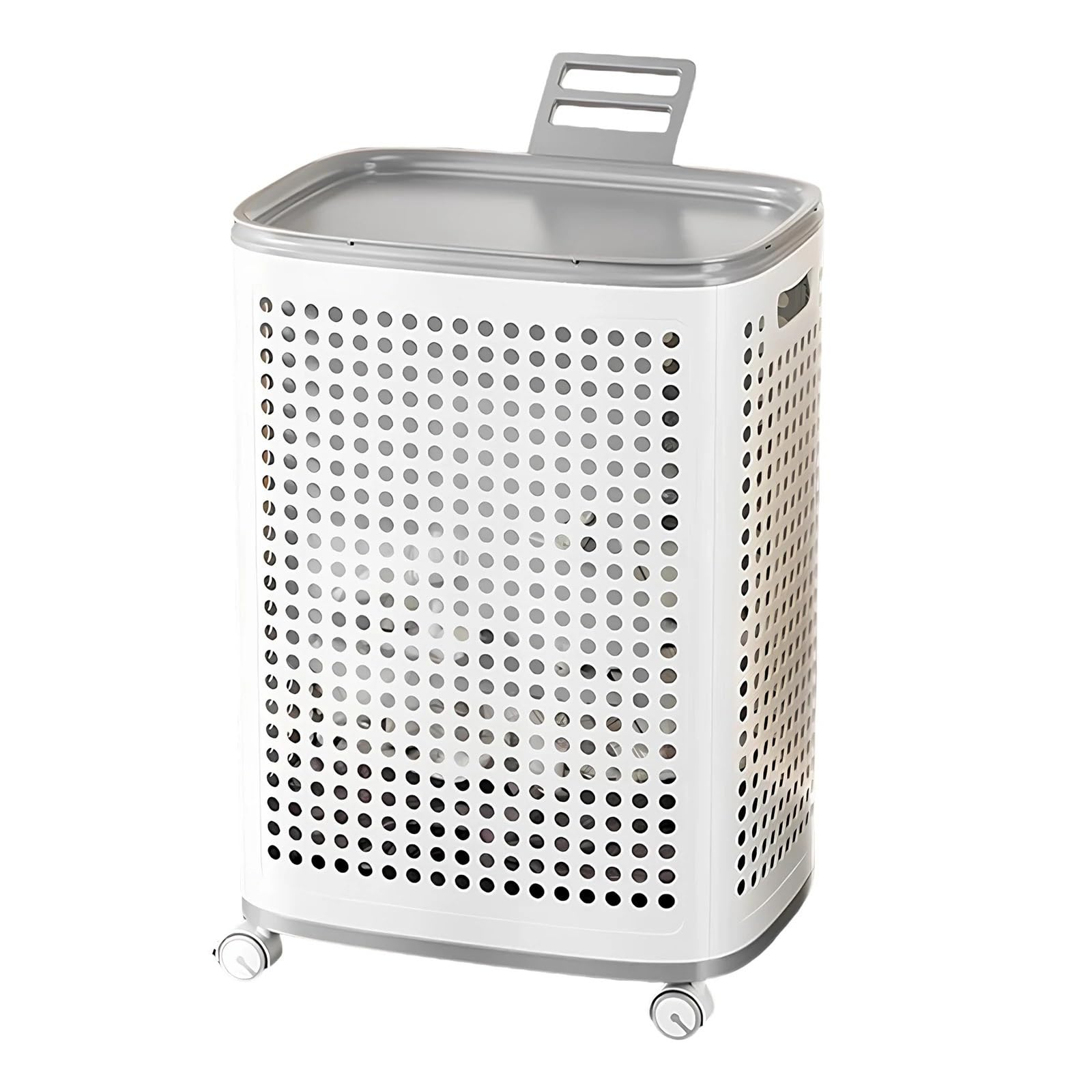 PP Collapsible Laundry Hamper with Wheels and Lid